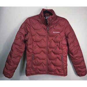 Columbia Omni-Heat Down Puffer‎ Jacket Women's Small Red Lightweight Packable...